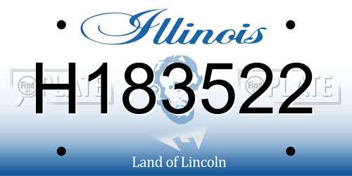H183522 Illinois License Plate