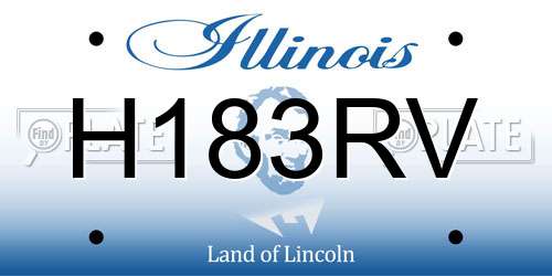 H183RV Illinois License Plate