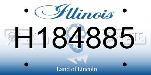 H184885 Illinois License Plate