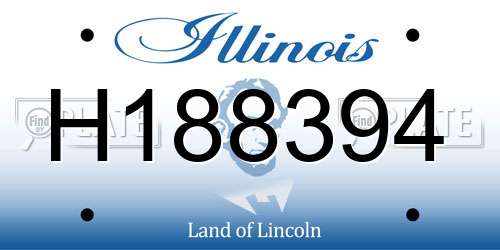 H188394 Illinois License Plate