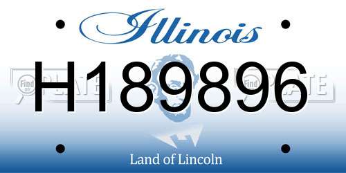 H189896 Illinois License Plate