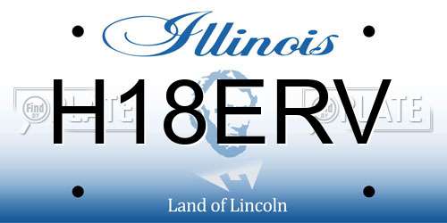 H18ERV Illinois License Plate