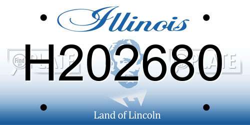 H202680 Illinois License Plate