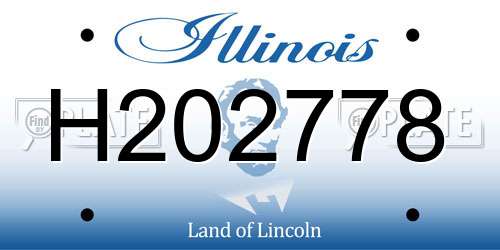 H202778 Illinois License Plate