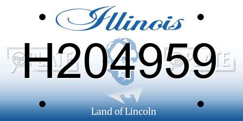 H204959 Illinois License Plate