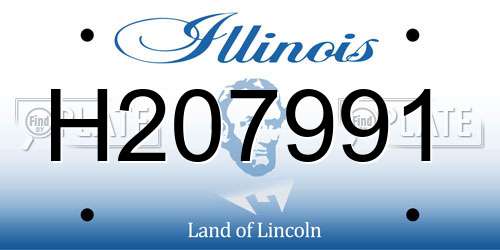 H207991 Illinois License Plate