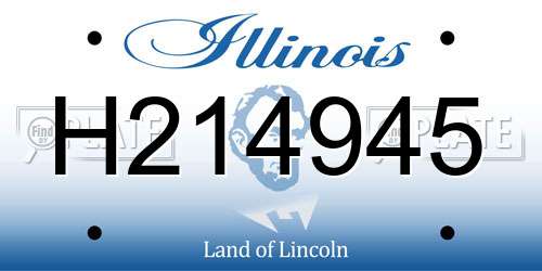 H214945 Illinois License Plate