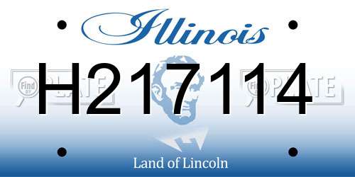 H217114 Illinois License Plate