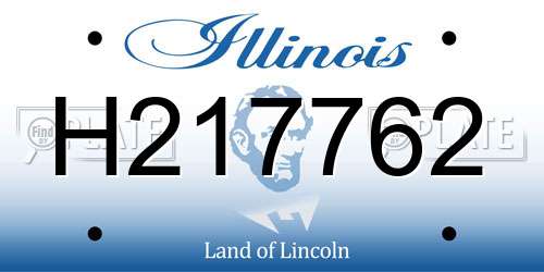 H217762 Illinois License Plate