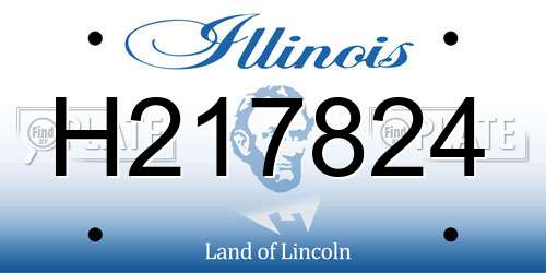 H217824 Illinois License Plate