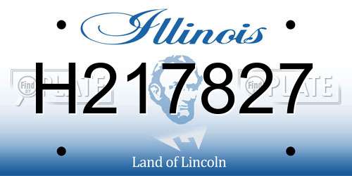 H217827 Illinois License Plate