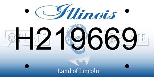 H219669 Illinois License Plate