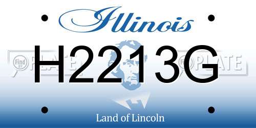 H2213G Illinois License Plate