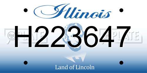 H223647 Illinois License Plate