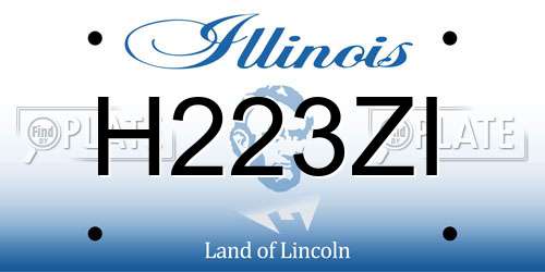 H223ZI Illinois License Plate