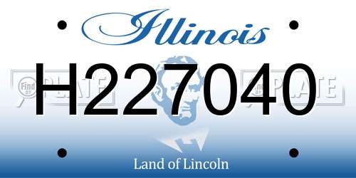 H227040 Illinois License Plate