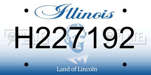 H227192 Illinois License Plate