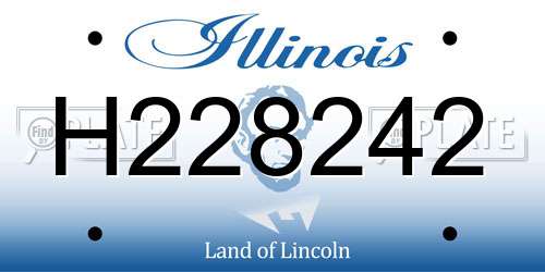 H228242 Illinois License Plate