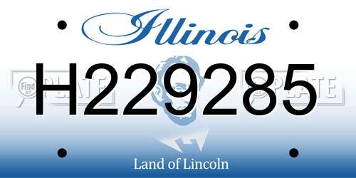 H229285 Illinois License Plate