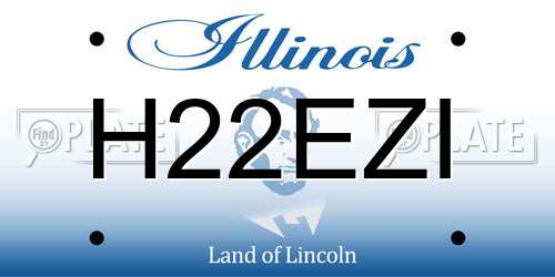 H22EZI Illinois License Plate
