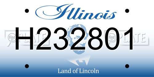 H232801 Illinois License Plate