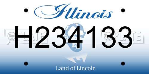 H234133 Illinois License Plate