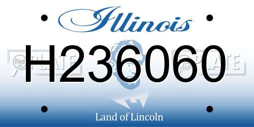 H236060 Illinois License Plate