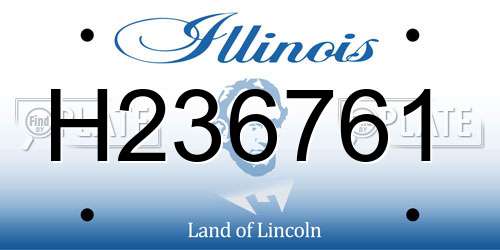 H236761 Illinois License Plate