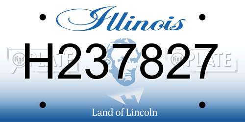 H237827 Illinois License Plate
