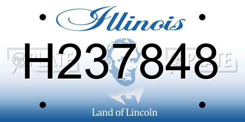 H237848 Illinois License Plate