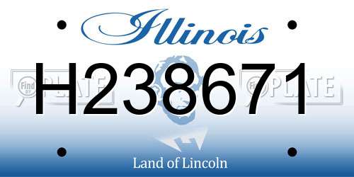 H238671 Illinois License Plate