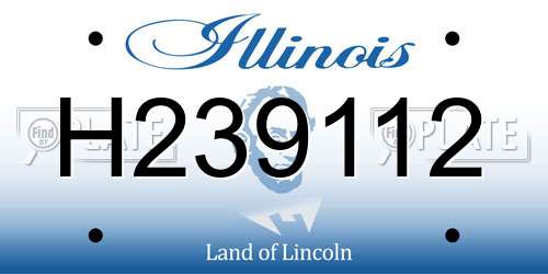 H239112 Illinois License Plate