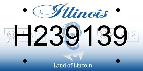 H239139 Illinois License Plate