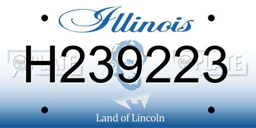H239223 Illinois License Plate