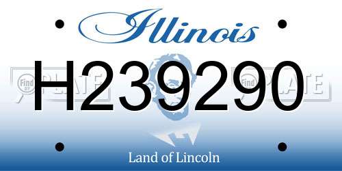 H239290 Illinois License Plate