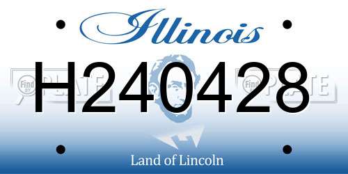 H240428 Illinois License Plate