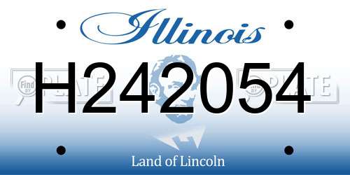 H242054 Illinois License Plate