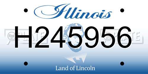 H245956 Illinois License Plate