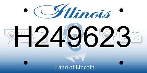 H249623 Illinois License Plate