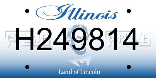 H249814 Illinois License Plate