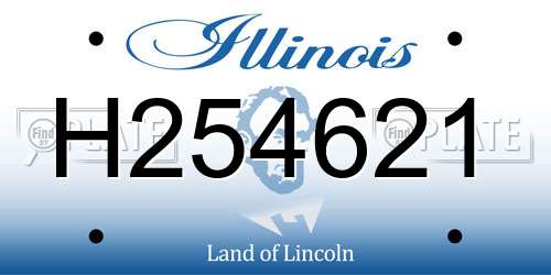 H254621 Illinois License Plate