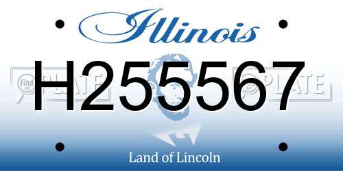 H255567 Illinois License Plate