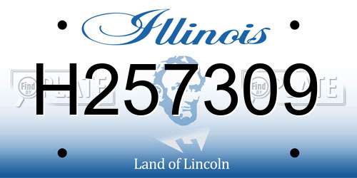 H257309 Illinois License Plate