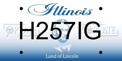 H257IG Illinois License Plate