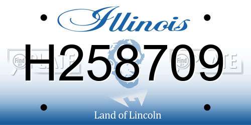 H258709 Illinois License Plate