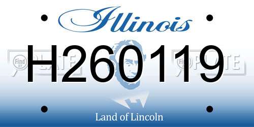 H260119 Illinois License Plate
