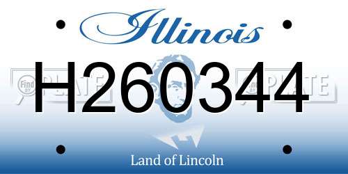 H260344 Illinois License Plate