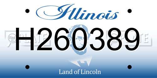 H260389 Illinois License Plate