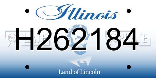 H262184 Illinois License Plate
