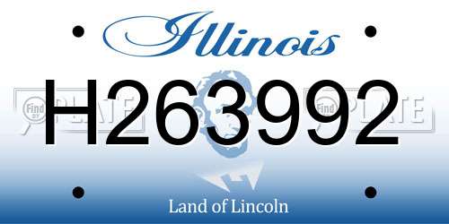 H263992 Illinois License Plate